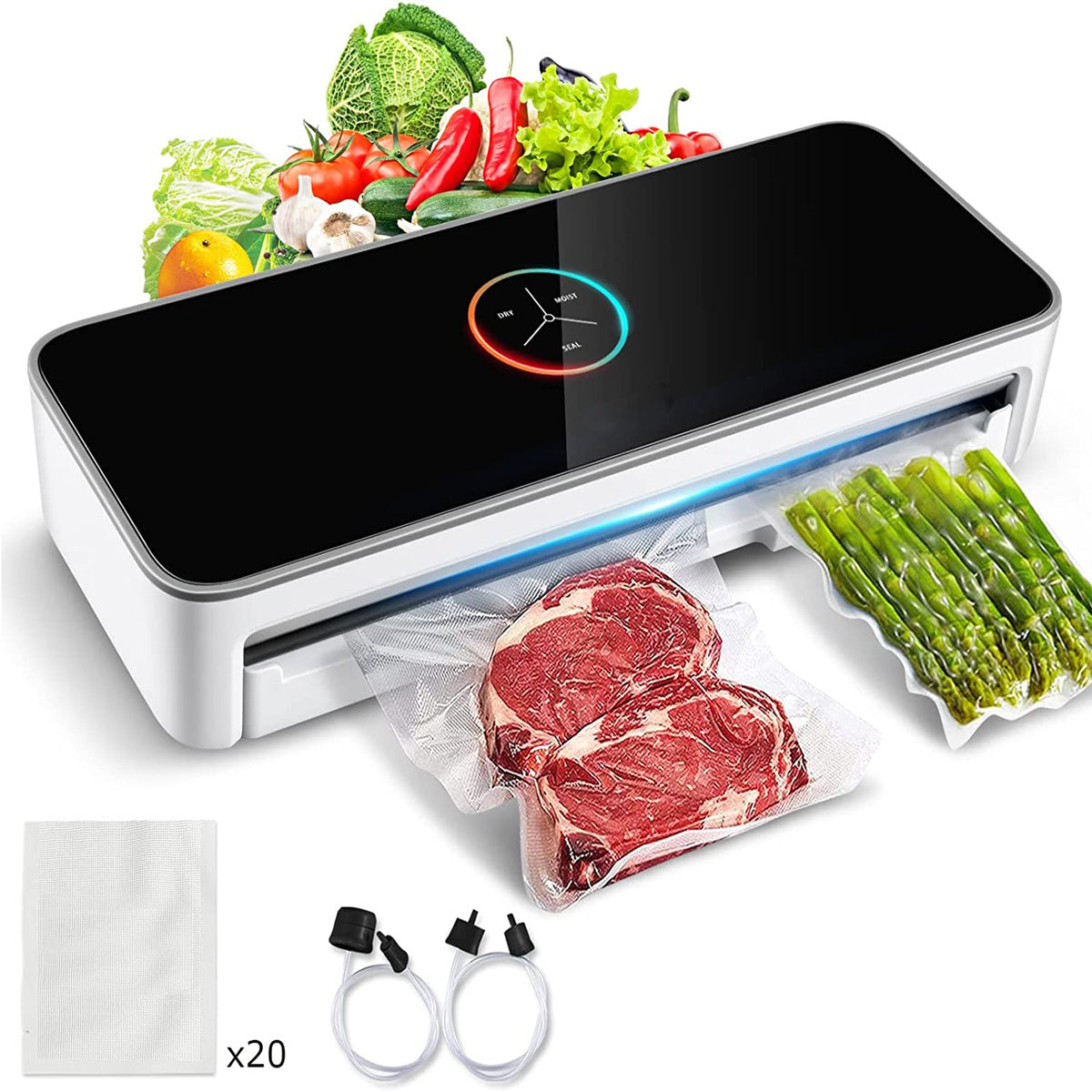 Vacuum Sealer Machine By Mueller | Automatic Vacuum Air Sealing System For  Food Preservation w/Starter Kit | Compact Design | Lab Tested | Dry & Moist